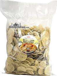 RAJU Green Chilli Garlic Rice Crackers 17.5 OZ